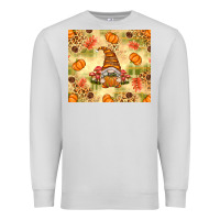 Dove Grey Fall Pumpkins and Gnome with Leopard Premium Sweatshirt - texasbilliewilder