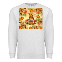 Oatmeal Heather Fall Pumpkins and Gnome with Leopard Premium Sweatshirt - texasbilliewilder