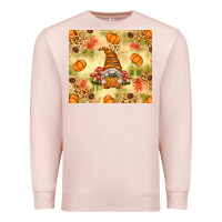 Pale Pink Fall Pumpkins and Gnome with Leopard Premium Sweatshirt - texasbilliewilder