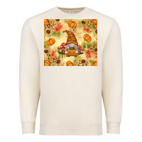 Sandshell Fall Pumpkins and Gnome with Leopard Premium Sweatshirt - texasbilliewilder