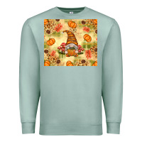 Seafoam Fall Pumpkins and Gnome with Leopard Premium Sweatshirt - texasbilliewilder