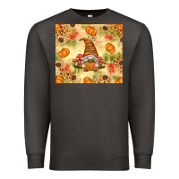 Smoke Fall Pumpkins and Gnome with Leopard Premium Sweatshirt - texasbilliewilder