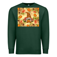 Sports Green Fall Pumpkins and Gnome with Leopard Premium Sweatshirt - texasbilliewilder