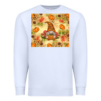 White Fall Pumpkins and Gnome with Leopard Premium Sweatshirt - texasbilliewilder