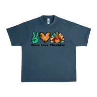 Midnight Navy peace love thankful turkey Urban Heavy Tee - Jasminsmagicworld