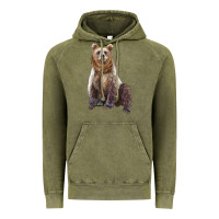 Vintage Olive bear Vintage Hoodie - Artiststas