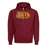 Burgundy i love fall most of all Zipper Hoodie - RacoonDesign