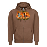 Chestnut i love fall most of all Zipper Hoodie - RacoonDesign