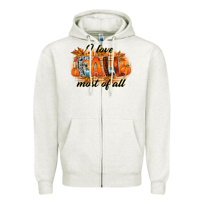 I Love Fall Most Of All Zipper Hoodie by RacoonDesign | Teevron