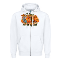 White i love fall most of all Zipper Hoodie - RacoonDesign