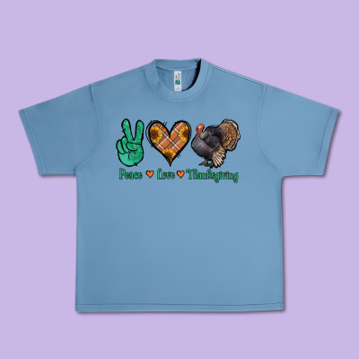 Peace Love Thanksgiving Urban Heavy Tee Designed By Jasminsmagicworld