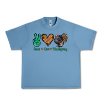 Pebble Blue peace love thanksgiving Urban Heavy Tee - Jasminsmagicworld
