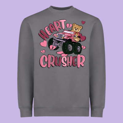 Heart Crusher Heavyweight Sweatshirt Designed By Maliassmallbusiness