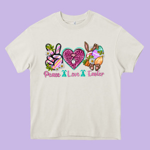 Peace Love Easter Heavy Core Tee Designed By Neo Western
