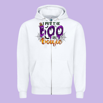 I Put The Boo In Boujie Zipper Hoodie Designed By Racoondesign