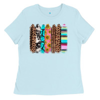 Baby Blue Western brushstrokes Ladies Tee - CTS Tumbler Store