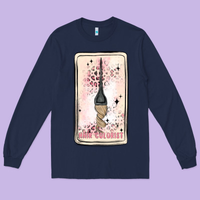Hair Stylist Long Sleeve Tee Designed By Maliassmallbusiness