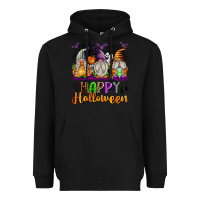 Black Happy Halloween Gnomes Heavyweight Hoodie - texasbilliewilder