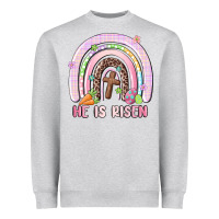 Heather Grey he is risen easter rainbow Heavyweight Sweatshirt - MaliasSmallBusiness