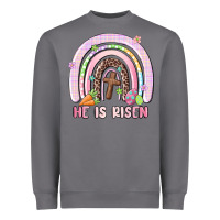 He Is Risen Easter Rainbow Heavyweight Sweatshirt | Teevron