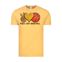 Vintage Mustard peace love basketball Vintage Tee - AdoDesignShop