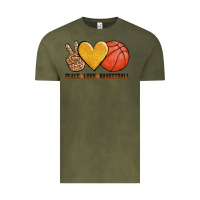 Vintage Olive peace love basketball Vintage Tee - AdoDesignShop
