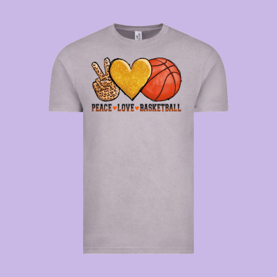 Peace Love Basketball Vintage Tee Designed By Adodesignshop