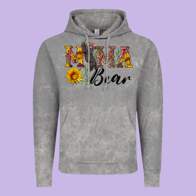 Pink Mama Bear With Cute Bear Vintage Hoodie Designed By Artiststas