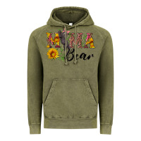 Vintage Olive pink mama bear with cute bear Vintage Hoodie - Artiststas