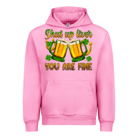 Fuchsia Pink St. Patrick’s Day shut up liver you are fine Urban Hoodie - OliviaCreatesArt