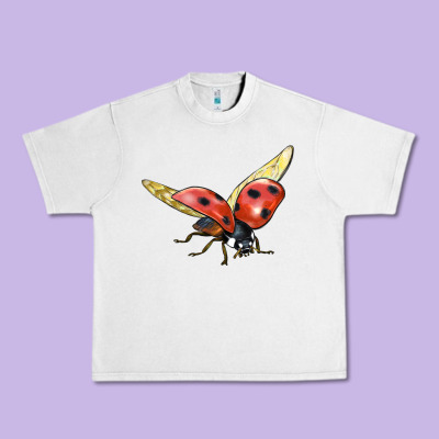 Ladybug Flying Urban Heavy Tee Designed By Lillyallendesigns