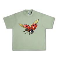 Oil Green Ladybug Flying Urban Heavy Tee - LillyAllenDesigns