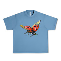Pebble Blue Ladybug Flying Urban Heavy Tee - LillyAllenDesigns