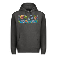 Charcoal Heather sea shells Premium Hoodie - TumblerDesignByShophia