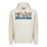 Oatmeal Heather sea shells Premium Hoodie - TumblerDesignByShophia