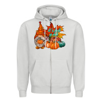 Dove Grey it is fall yall gnome Zipper Hoodie - RacoonDesign