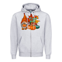 Heather Grey it is fall yall gnome Zipper Hoodie - RacoonDesign