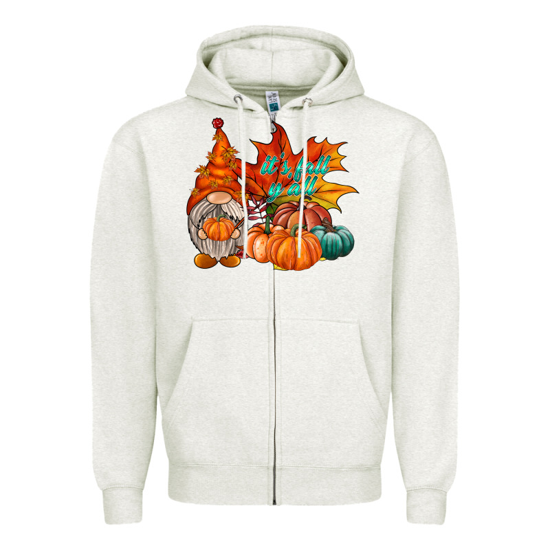 It Is Fall Yall Gnome Zipper Hoodie by RacoonDesign | Teevron