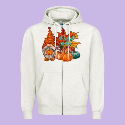 It Is Fall Yall Gnome Zipper Hoodie Designed By Racoondesign