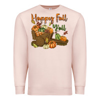 Pale Pink Happy Fall Y'all Premium Sweatshirt - texasbilliewilder