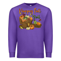 Purple Happy Fall Y'all Premium Sweatshirt - texasbilliewilder