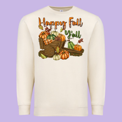 Happy Fall Y'all Premium Sweatshirt Designed By Texasbilliewilder