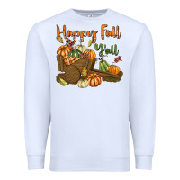 White Happy Fall Y'all Premium Sweatshirt - texasbilliewilder