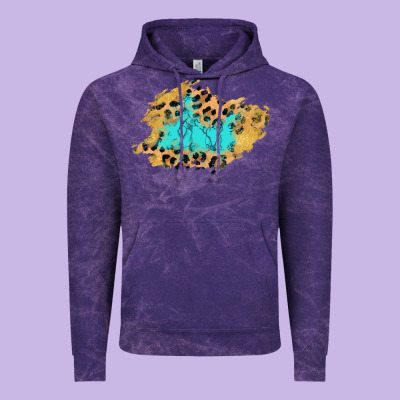 Glitter Leopard Turquoise Patch Vintage Hoodie Designed By Adodesignshop