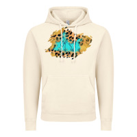 Vintage Artic glitter leopard turquoise patch Vintage Hoodie - AdoDesignShop