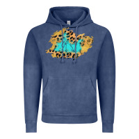 Vintage Denim glitter leopard turquoise patch Vintage Hoodie - AdoDesignShop