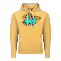 Vintage Mustard glitter leopard turquoise patch Vintage Hoodie - AdoDesignShop