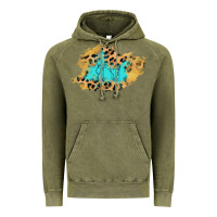 Vintage Olive glitter leopard turquoise patch Vintage Hoodie - AdoDesignShop