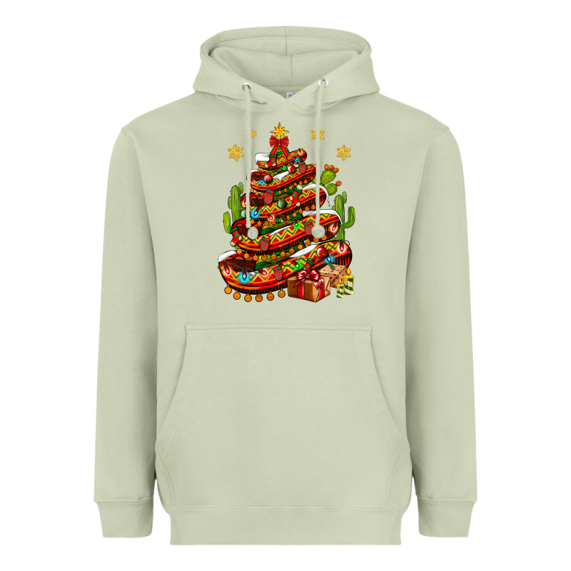 Christmas Feliz Navidad Sombrero Tree Heavyweight Hoodie by NancyCooperArtShop | Teevron