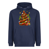 Navy Christmas Feliz Navidad sombrero tree Heavyweight Hoodie - NancyCooperArtShop